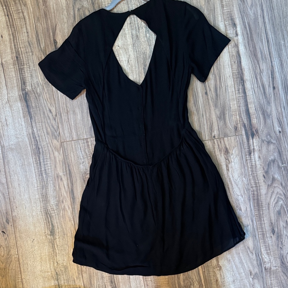 Reformation Black Backless Button-Down Dress with… - image 6